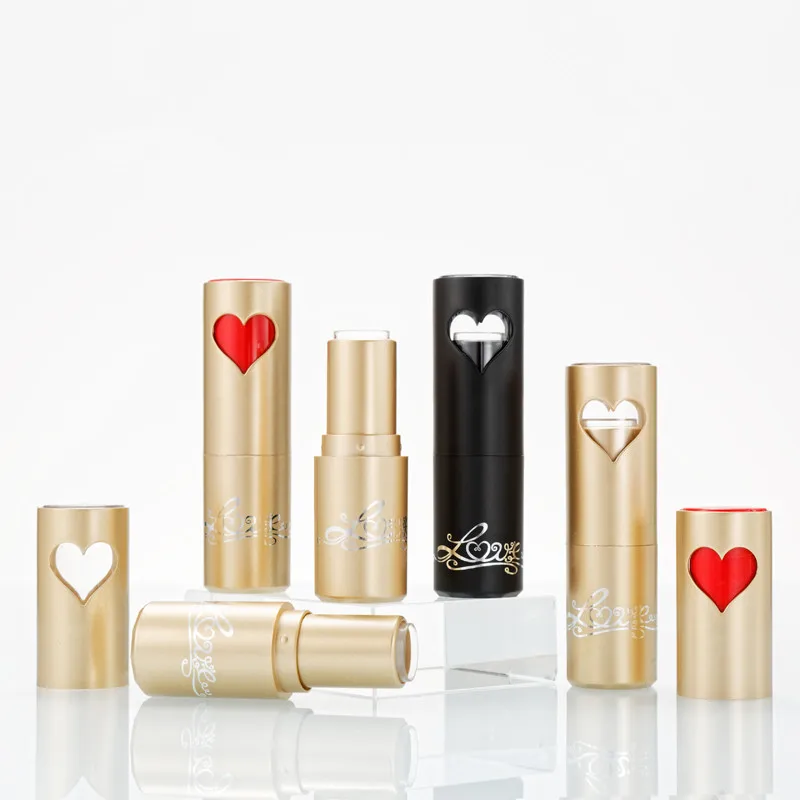 Make up Lipstick Tube 12.1mm Gold Love Heart Empty DIY Batom Lips Rouge Tubes Containers Girls Valentine's Day Gift 20pcs/lot