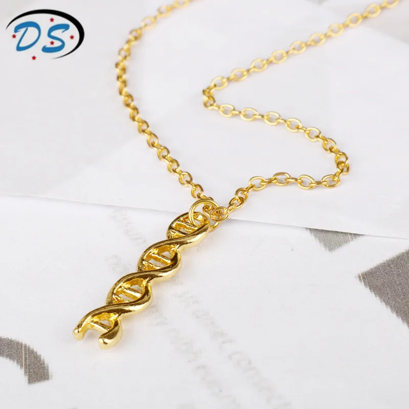 New Design DNA Spiral Chemical Molecular Pendant Necklace Doctor Medical Students Graduation Gift | Украшения и аксессуары