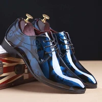 fashion patent leather men dress shoes for men pointed toe wedding formal shoes luxury brand office oxford shoes men footwear