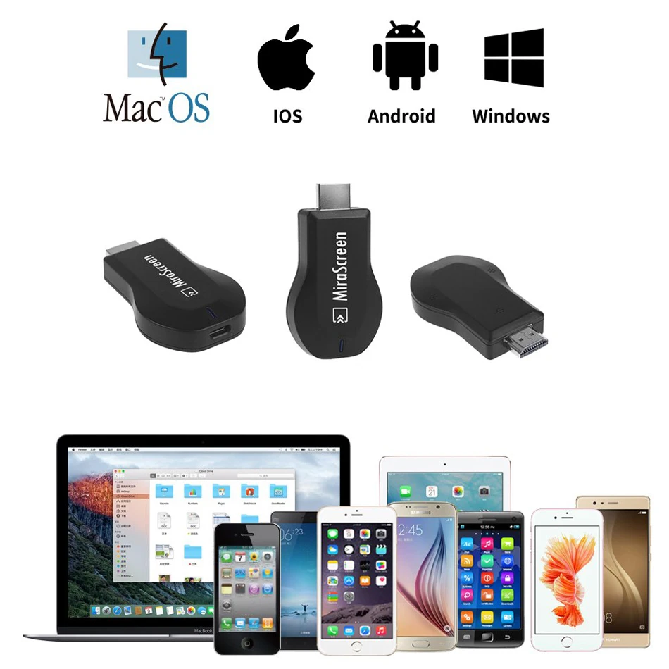 Hessy MiraScreen беспроводной HDMI OTA tv Stick Смарт ТВ ключ HD беспроводной приемник DLNA AirPlay Miracast Chromecast 2 для телефона тв