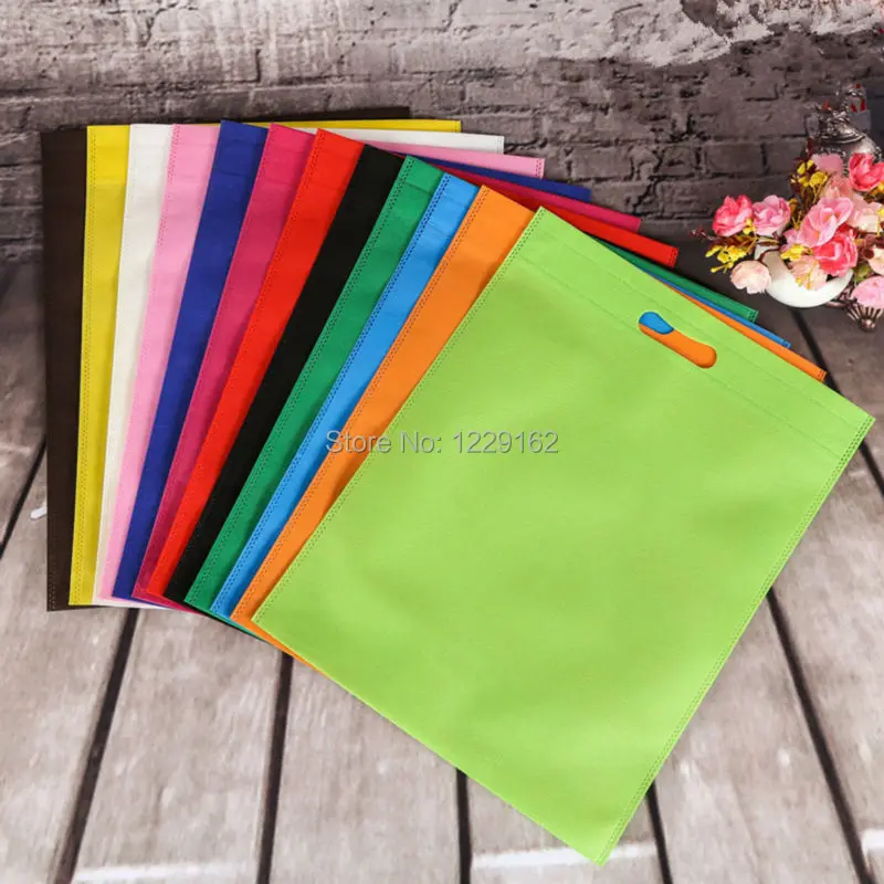 Бесплатная доставка, 25x35 см, рекламные маленькие разноцветные простые нетканые сумки для покупок, товары Вечерние