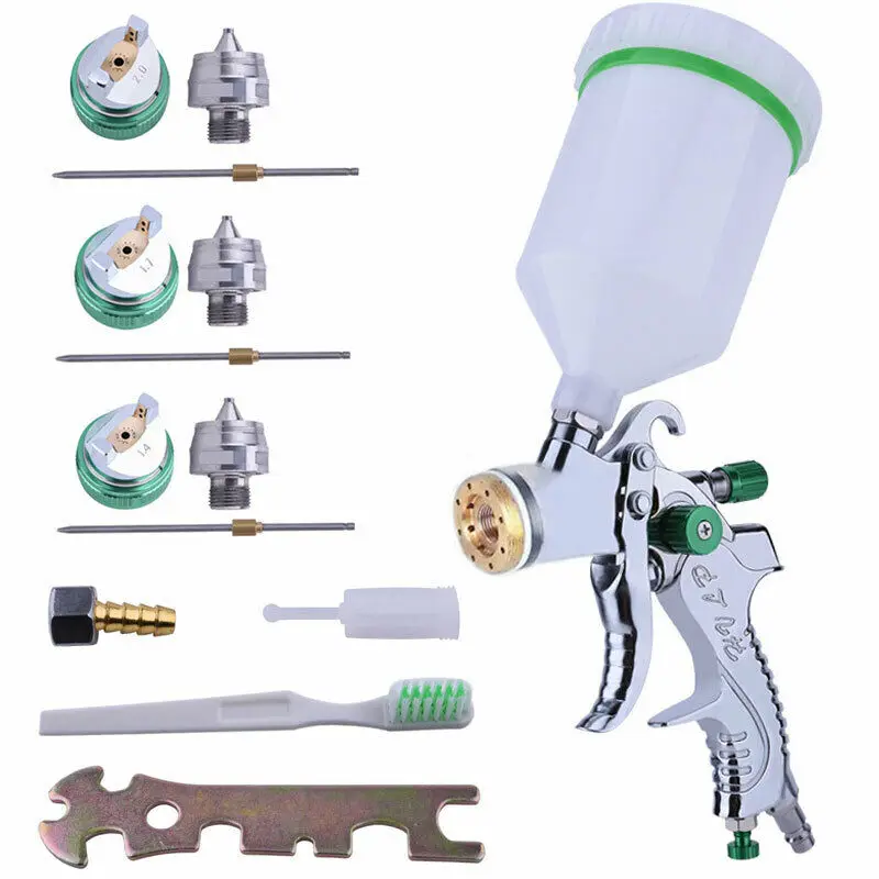 Гравитационный питательный HVLP автомобильный Краскораспылитель 600CC Набор чашек 3