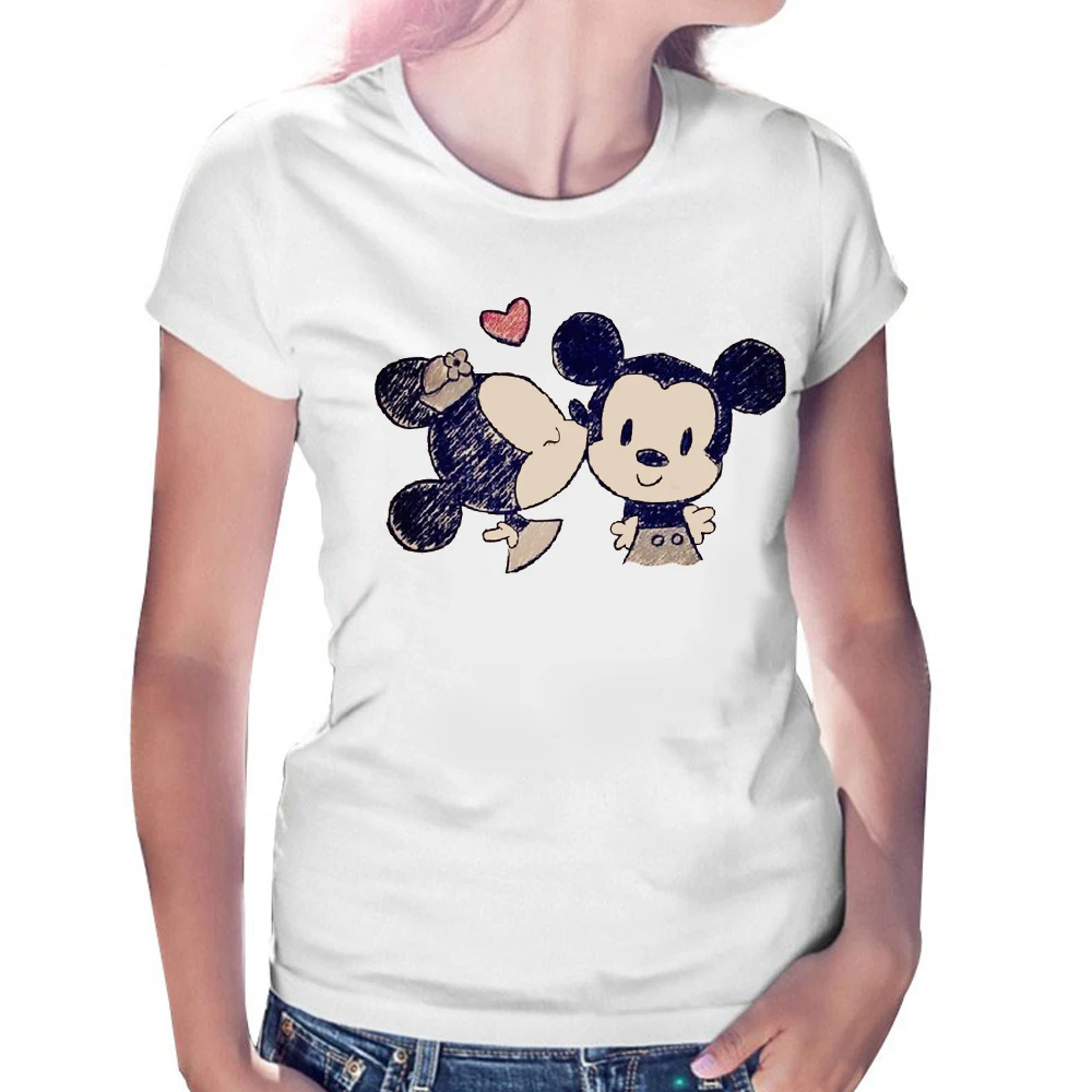 Camiseta Mujer футболка с рисунком мыши Женская леопардовая цветочным принтом Kawaii