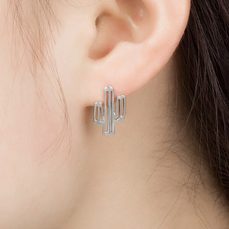 2018 новые модные кактус серьги для женщин маленькие гвоздики вечерние в подарок