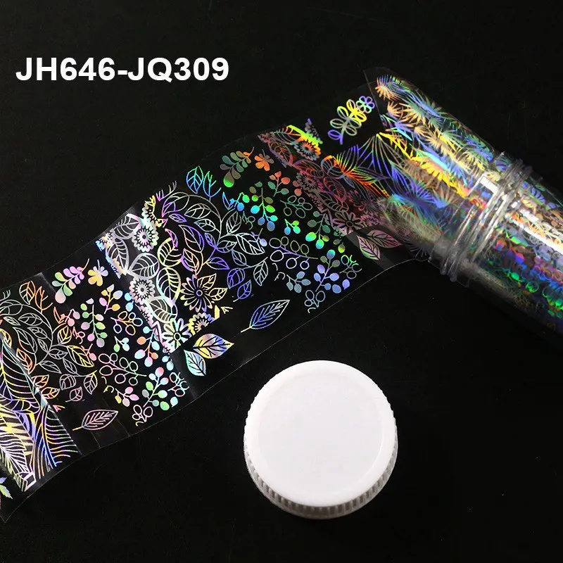 646 Blueness 4*100 см/рулон голографические лазерные рождественские наклейки для ногтей маникюр Дизайн ногтей перевод рисунка Фольга наклейки DIY украшения наклейки - Цвет: 646