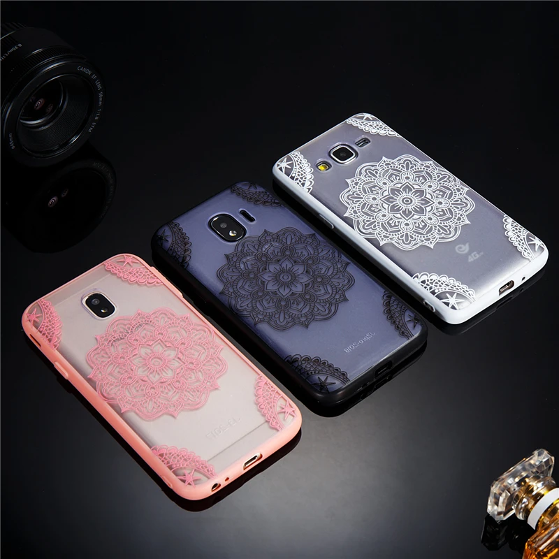 For Samsung Galaxy J2 Pro Case 2018 Lace Flower Relief Phone Cover Coque Fundas |
