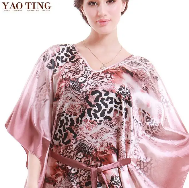 Свободные С Коротким рукавом Леопарда женская Ночная Сорочка Camicia Da Notte