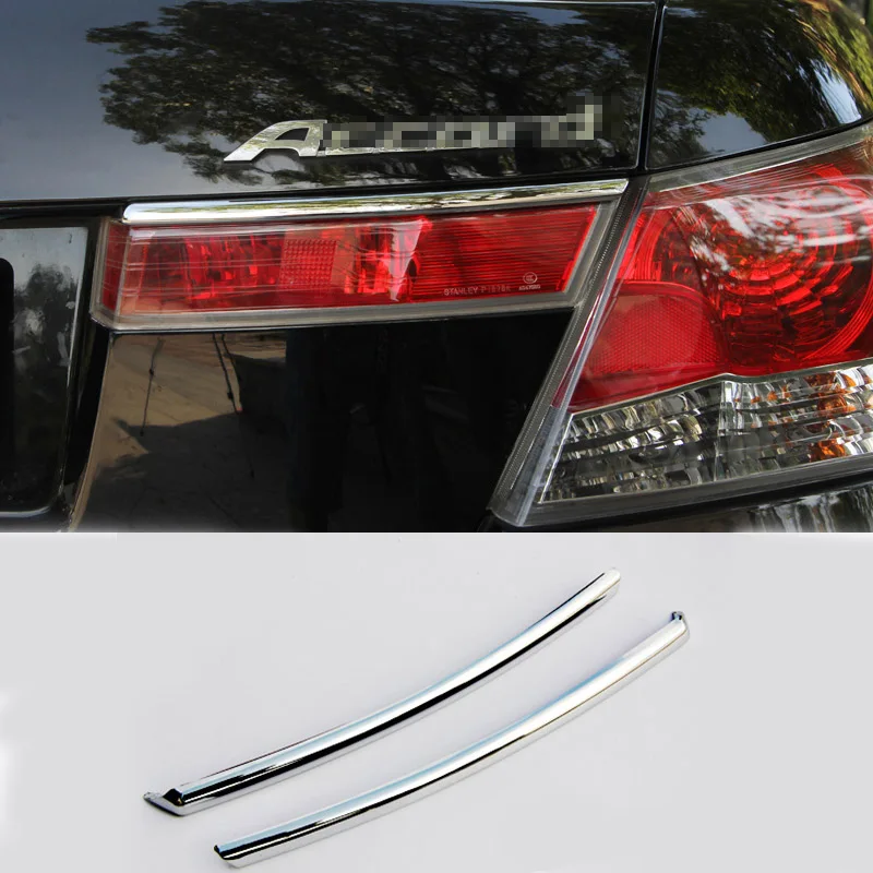 Для Honda Accord 2008 2009 2010 2011 2012 2013 ABS задний светильник абажур для лампы с металлическим каркаксом отделка хвост светильник бровей Стикеры автомобильные аксессуары 2 шт - Цвет: Chrome 2Pcs