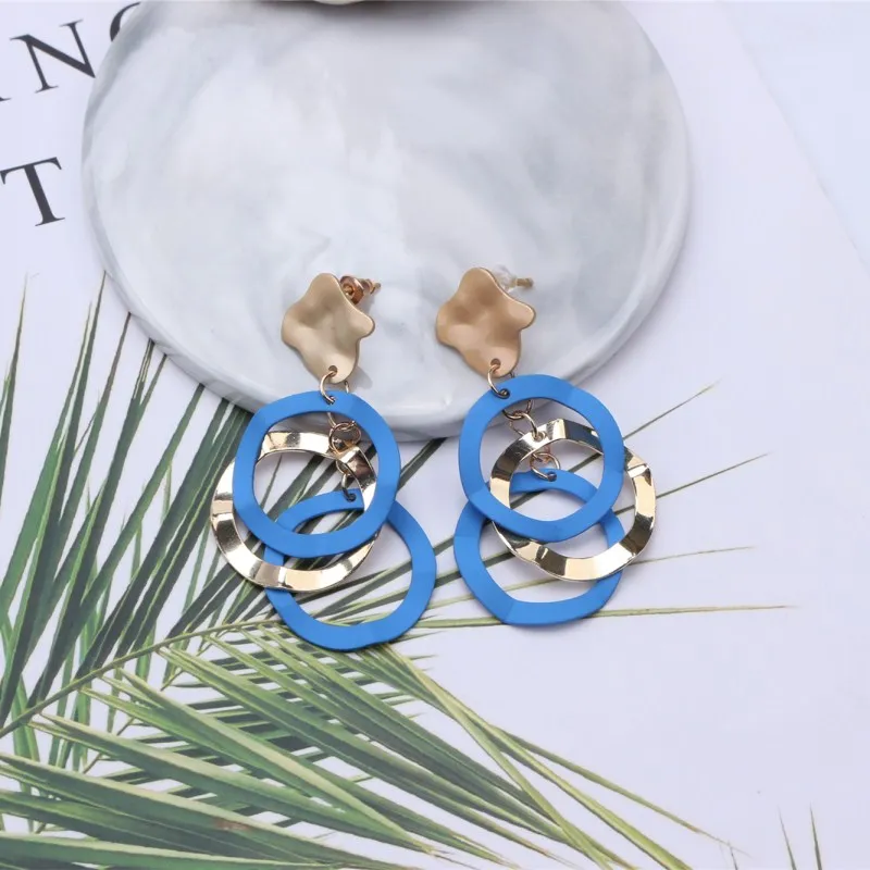 Круглые геометрические акриловые полимерные серьги капли для женщин Винтажные