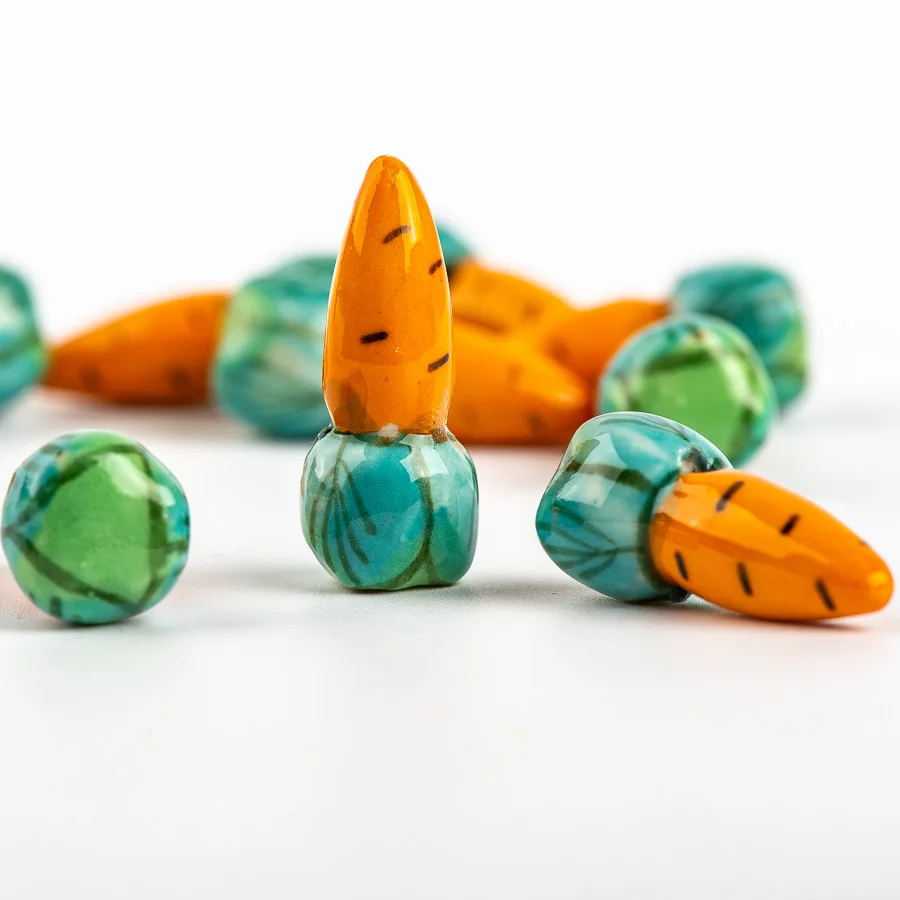 20 шт. ручная роспись керамические бусины моркови в форме редиски кулон сделай сам