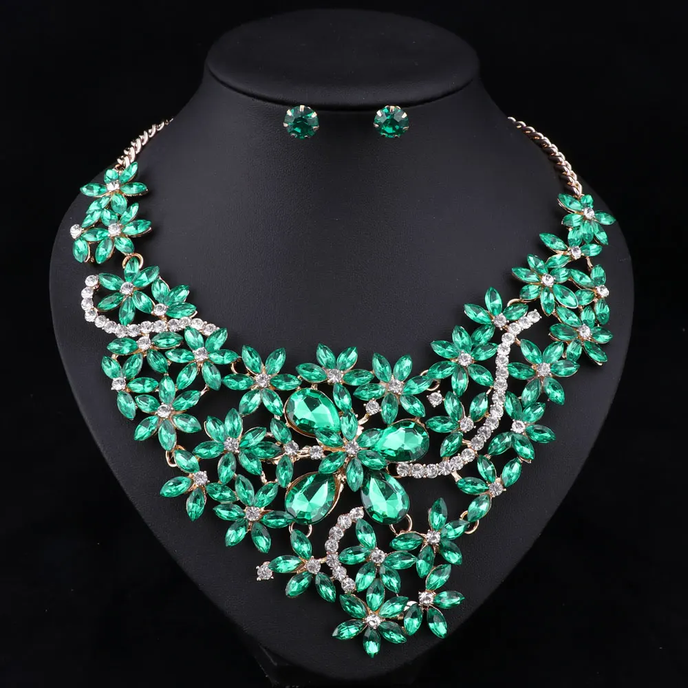 5 цветов наборы свадебных ювелирных изделий свадебное ожерелье серьги для невест