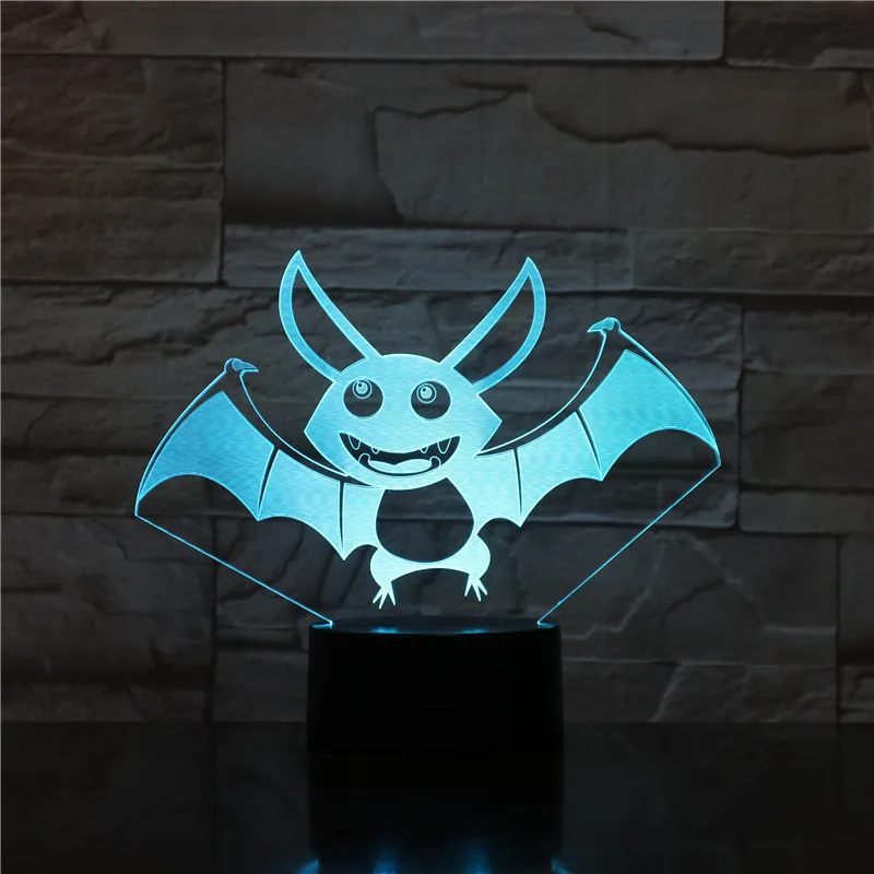 Животное летучая мышь мультфильм ночник Хэллоуин dceoratial 3D лампа свет для домашняя отделка спальни Детский Рождественский подарок игрушки