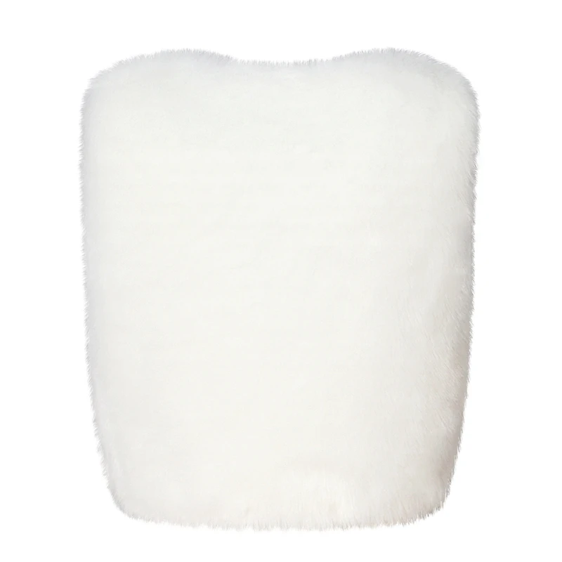 Белый меховой жилет модная Розовая вышивка искусственный мех куртки черный плюс