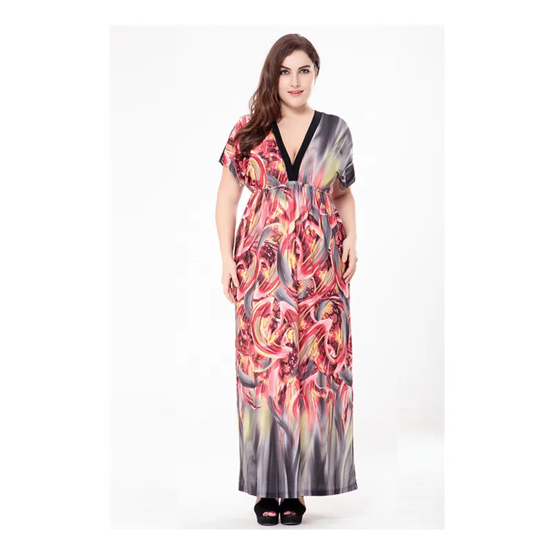Summer Women New Style Bohemian Print Maxi Long Chiffon Beach Dress | Женская одежда