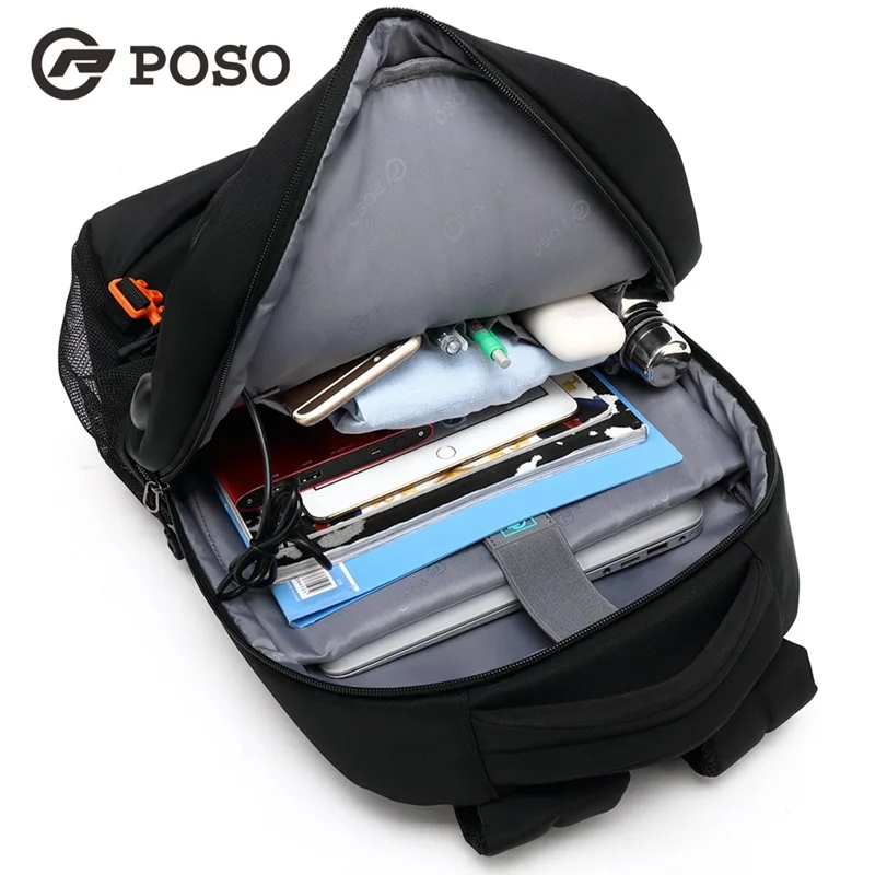 POSO новый модный 15 6-дюймовый USB рюкзак разборная Солнечная зарядка сумка для