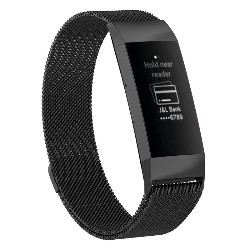Металлические Магнитные дышащие полосы для Fitbit Charge 3 из нержавеющей стали для женщин и мужчин маленький большой ремешок для спортивных часов браслет часы 9,28