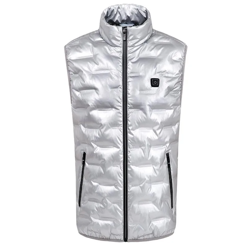 Silvery MAIJION, инфракрасное Отопление, походный жилет, мужской, для улицы, спортивный, сохраняющий тепло, без рукавов, жилет для мальчиков, куртка для скалолазания, моющийся жилет, топы - Цвет: Silvery