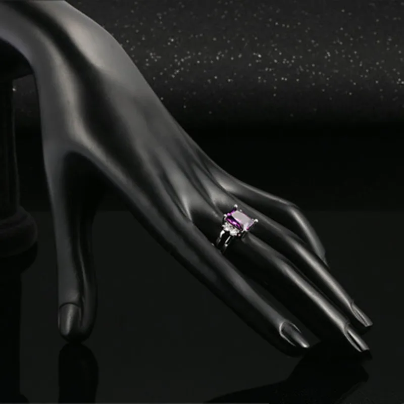CC кольцо для женщин модное ювелирное изделие роскошный фиолетовый камень белый