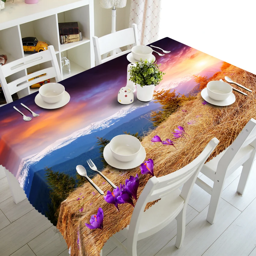 

3d-скатерть с рисунком джунглей, полиэфирная Пылезащитная скатерть, украшение для рождественского ужина, чехол для стола