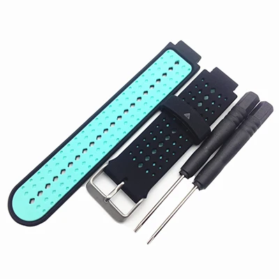 black Mint green Hangrui силиконовый ремешок для смарт-часов Garmin Forerunner 230 235 220 620 735 Смарт-часы, отлично подходит для замены ремешков ремень Спортивная дышащая браслет - Цвет: black Mint green