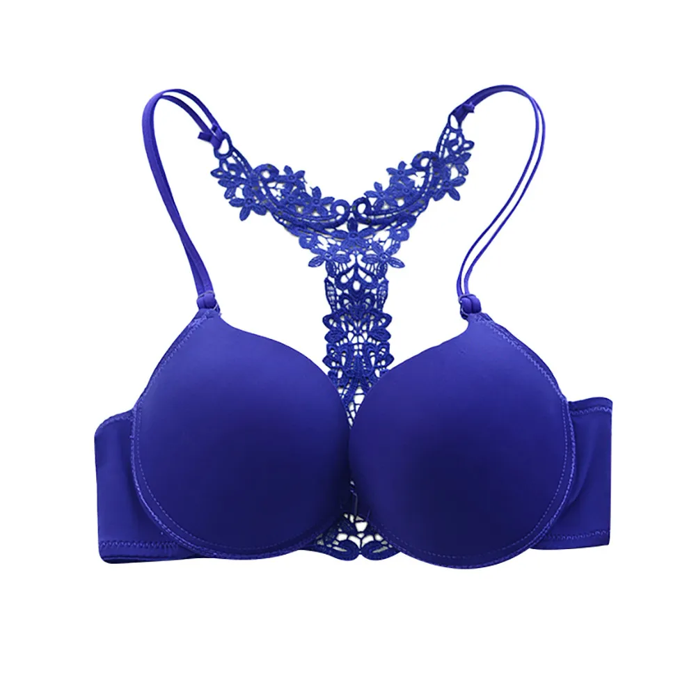 Женский сексуальный кружевной бюстгальтер пуш ап однотонный на косточках