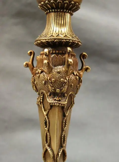 Тибетская латунная Phurpa Talismans Dragon Hayagriva статуя ножны для кинжала пхурба | Дом и сад