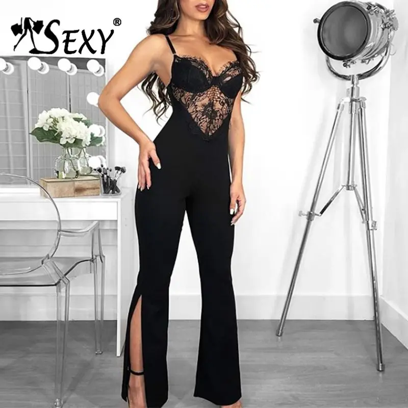 Gosexy новинка 2019 сексуальные женские кружевные расклешенные брюки на тонких