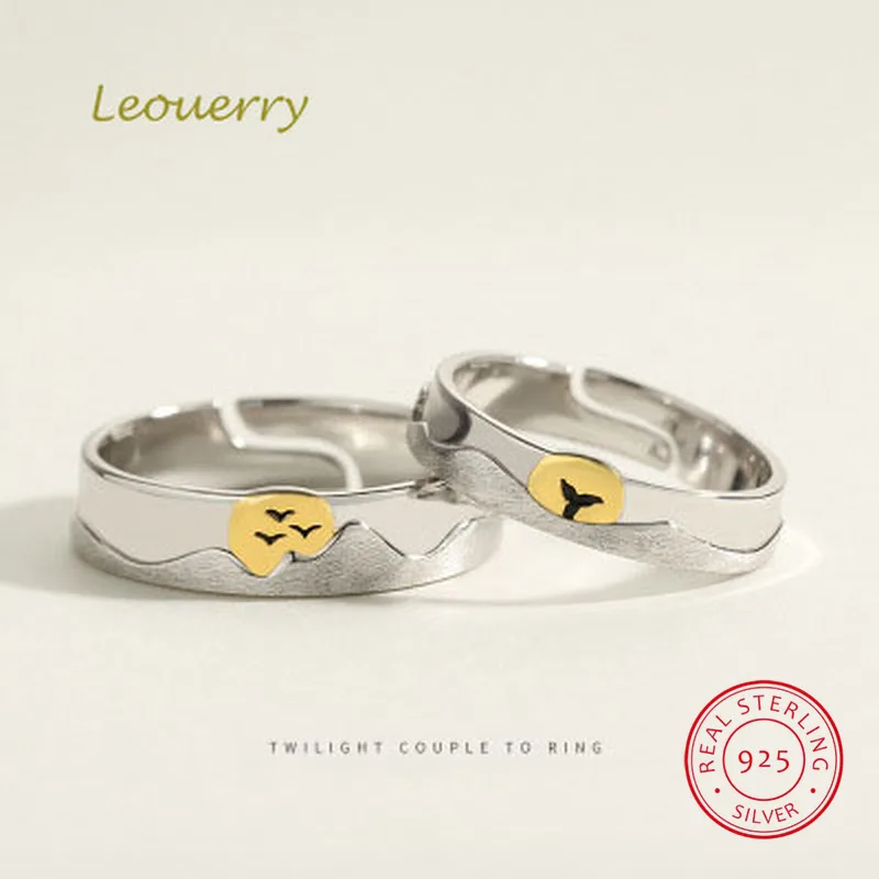 Leouerry * летней ночной 925 пробы серебро оригинальный простой обручальное кольцо для
