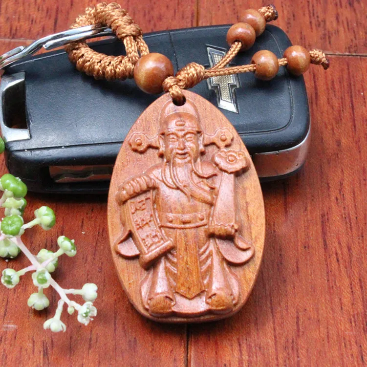 3 шт. Новая мода 3D Резные деревянные Бог богатства сумка для ключей charmkeyring chaviro