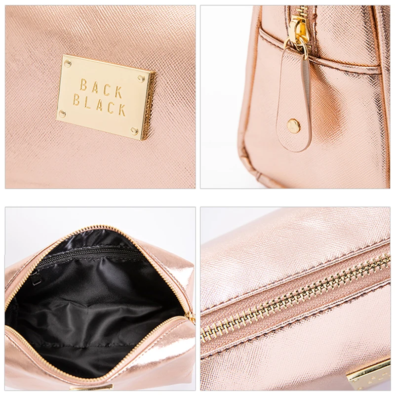 

PU Big Cosmetic Bag For Makeup Pouch Female Portable Beauty Toiletry Travel Organizer Case Ladies Big Gold Silver Makeup Bag2020