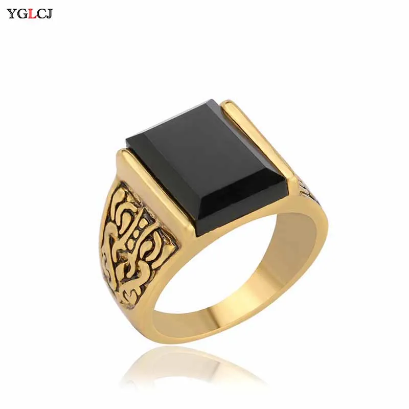 Подарочное кольцо для мужчин подарочное прямоугольная черная смола