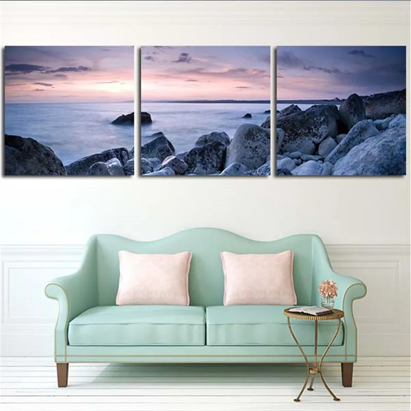 2017 3 Pieces Wall Art Canvas Picture For Living Room Stone Is Land Home Decor Poster Print Morden Painting No Framed | Дом и сад