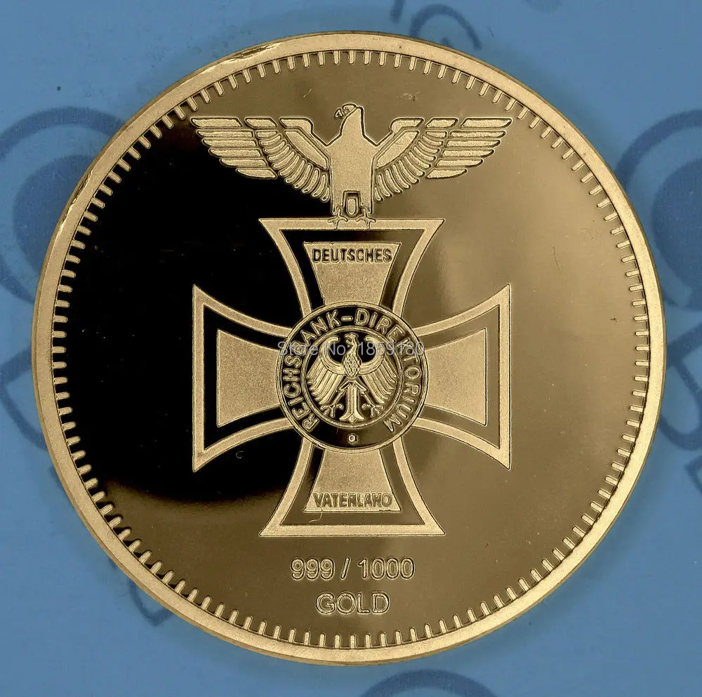 Бесплатная доставка 20 шт./лот немецкая Рейхсбанк 1872 1 унция 24K позолоченная