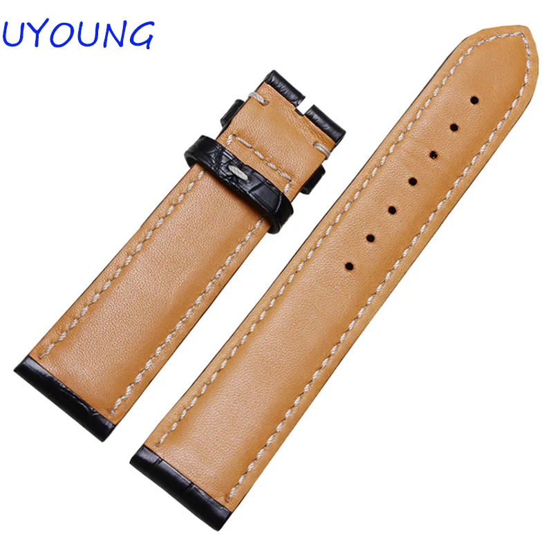 

Black Brown Crocodile Leather Watchband18mm 19mm 20mm 21mm 22mm Quality Leather Mens Watch accessories
