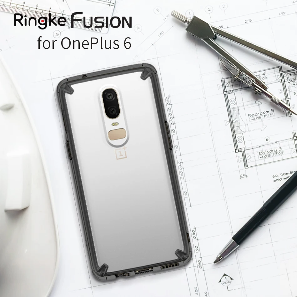 Original Ringke Fusion Clear PC Back Flexible TPU Edge Shock Absorption Drop Resistance Case For OnePlus 6 |