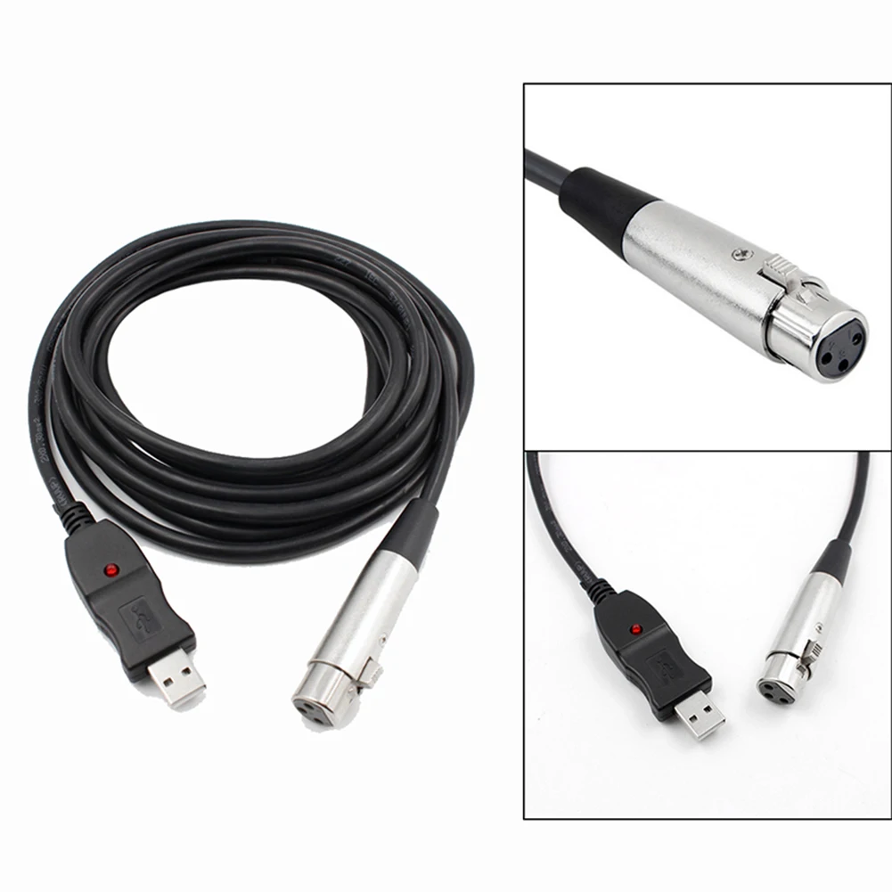 3 м USB штекер к XLR гнездовой микрофон Соединительный кабель Новый | Электроника