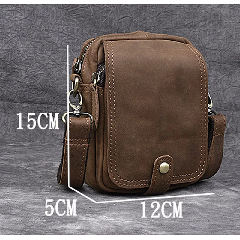 

AETOO Handmade retro mad horse skin bag mini men Messenger bag leather shoulder bag leather pockets