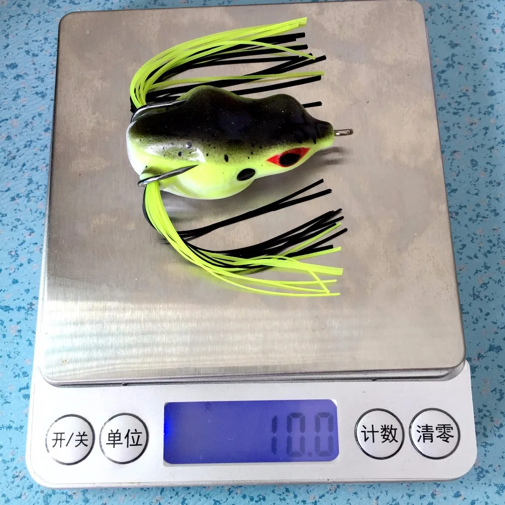 HOOFISH 5 шт./лот+ 1 коробка лягушка приманка, наживки 10G/5,5 см Топ воды Рэй лягушка силиконовый приманка для карпа рыболовные снасти