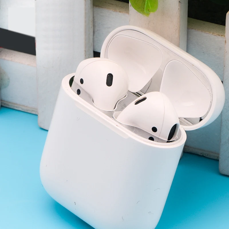 Ультра-тонкий металлический пылезащитный стикер для AirPods защитный чехол