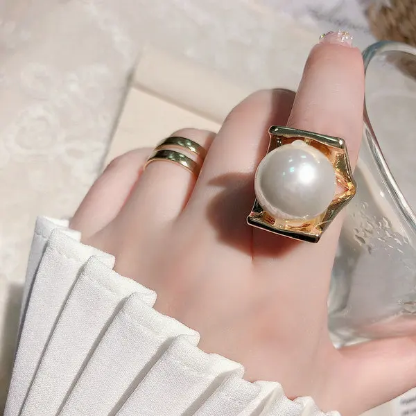 Кольцо с имитацией жемчуга для женщин и девушек|Обручальные кольца| |