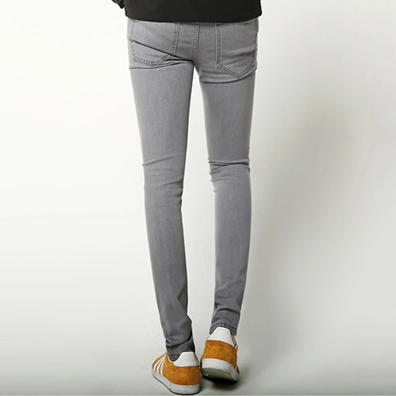 Мужские узкие джинсы деним серые эластичные корейская мода 2019|mens grey skinny jeans|grey