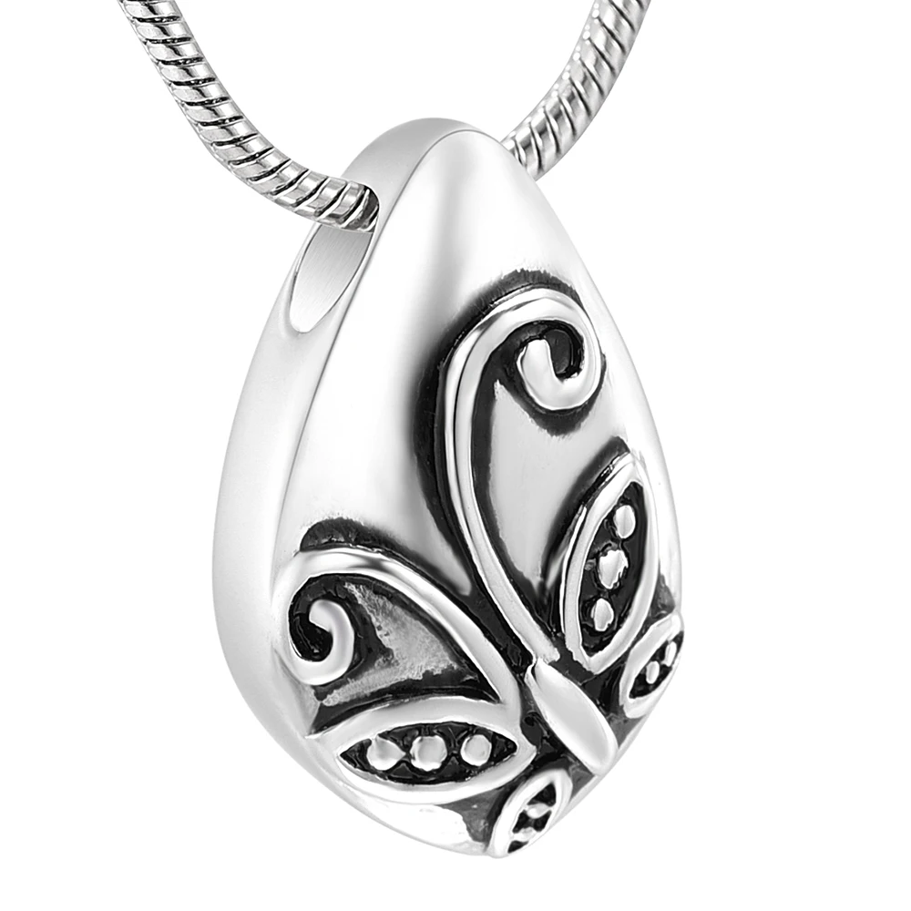 Подвеска в форме бабочки кремации капли воды памятная урна ожерелье из