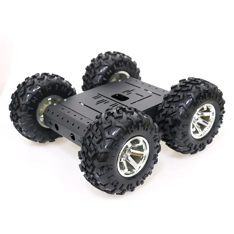 Комплект шасси автомобиля 4WD Smart Robot RC черные колеса из алюминиевого сплава +