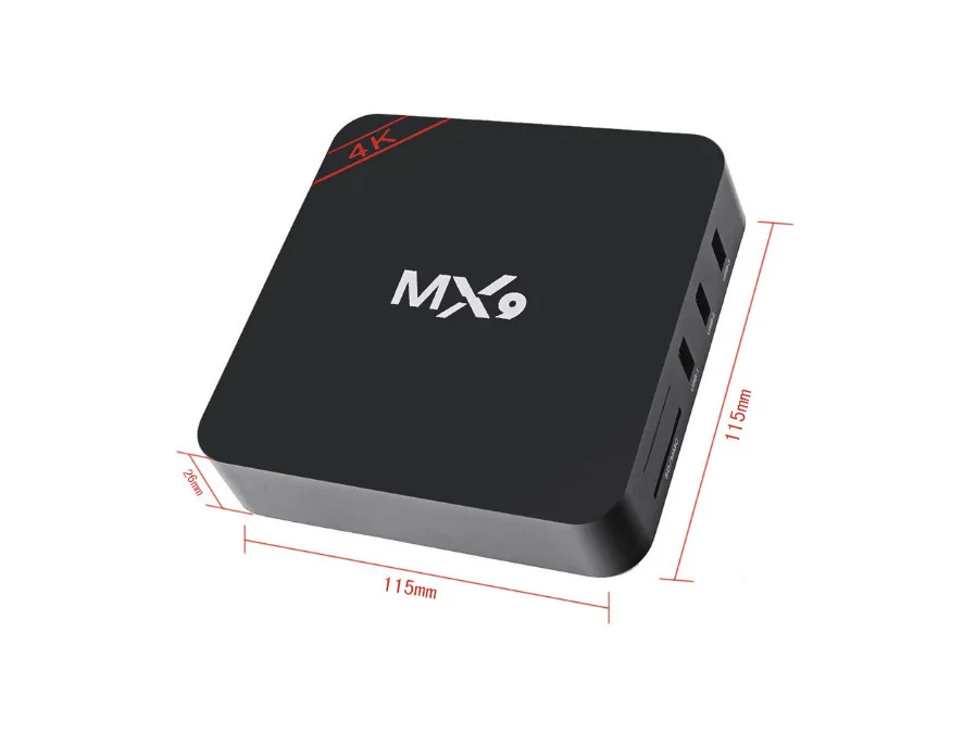ТВ приставка MX9 4K RK3229 четырехъядерный Android 4 2 ггц WiFi 1 Гб RAM 8 ROM Media HDMI слот для sd