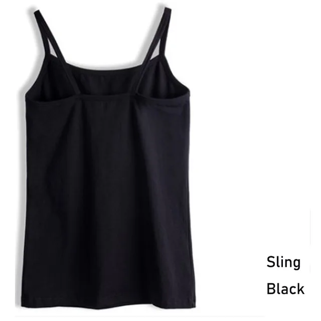 Sling-Black Летний стиль, мягкий хлопок, Женская майка, для фитнеса, сексуальная, без рукавов, Спортивная футболка, элегантная, для девушек, облегающие футболки, уличная одежда, белые майки - Цвет: Sling-Black