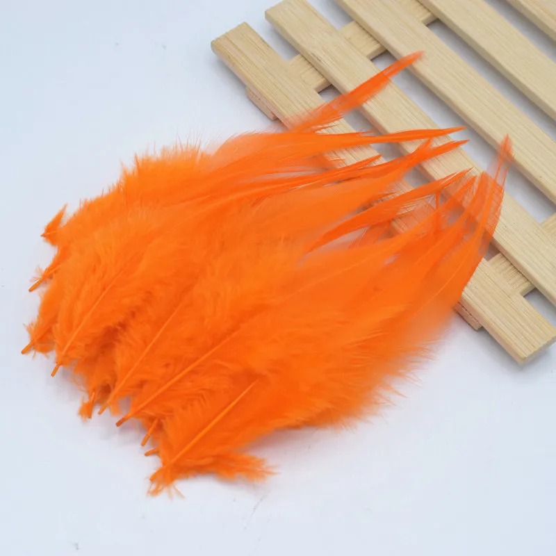 20-100 pieces of beautiful pheasant feathers 10-15 cm DIY dress hat chain and necklace earrings wedding accessories decoration - Цвет: Оранжевый