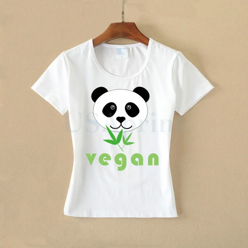 USAprint kawaii Vegan Panda футболка Для женщин природа Еда любовь вегетарианские футболки