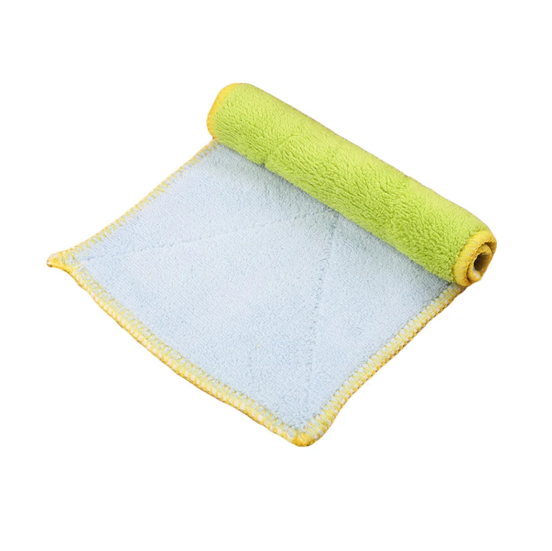 Blue Green Абсолютно новые высококачественные двухсторонние полотенца для посуды из микрофибры уплотненная ткань блюдо антипригарное масло абсорбент кухонные полотенца - Цвет: Blue Green