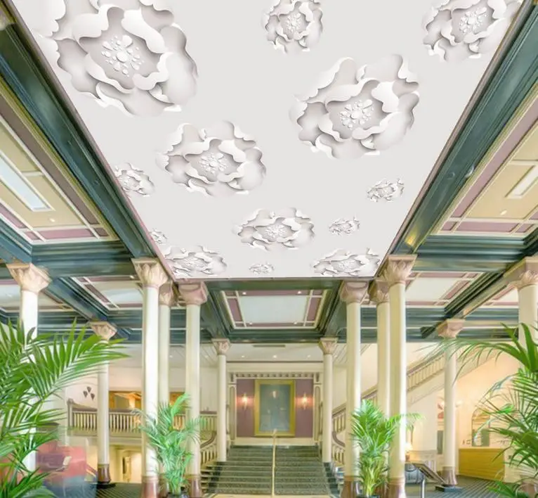 custom 3d ceiling photo wallpaper Jade carving rose on the bedroom stereoscopic murals | Обустройство дома