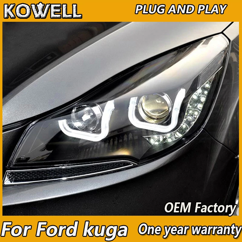 

KOWELL Car Styling For Ford kuga headlights 2013-2015 For Ford Escape LED light bi xenon lens h7 xenon